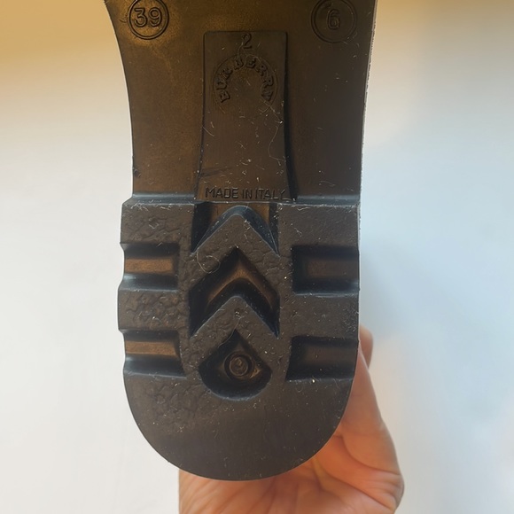 Burberry Black Rubber Knit Top Nova Check Rain Boot Women Sz 9 Made in ITALY - Picture 12 of 16